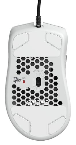 GLORIOUS Gaming Model D Wired Gaming Mouse – superleichtes Wabendesign mit 68 g, RGB-Beleuchtung, ergonomisch, Pixart 3360 Sensor, Omron-Schaltern, PTFE-Füße, 6 Tasten – Glänzend Weiß Bild 6