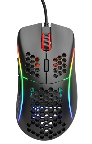 GLORIOUS Gaming Model D Wired Gaming Mouse – superleichtes Wabendesign mit 68 g, RGB-Beleuchtung, ergonomisch, Pixart 3360 Sensor, Omron-Schaltern, PTFE-Füße, 6 Tasten – Mattschwarz Bild 2