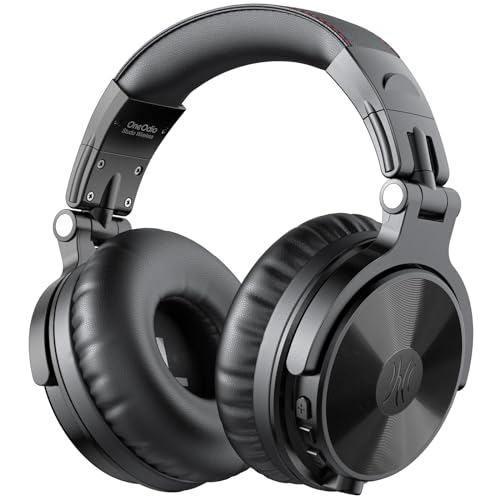 OneOdio Bluetooth Kopfhörer Over Ear [Bis zu 110 Std & BT 5.2] Kopfhörer Kabellos Bluetooth mit 50mm Treiber, HiFi Stereo Faltbares Wireless Headphones mit Mikrofon für Laptop/Handy/PC - Schwarz Bild 1