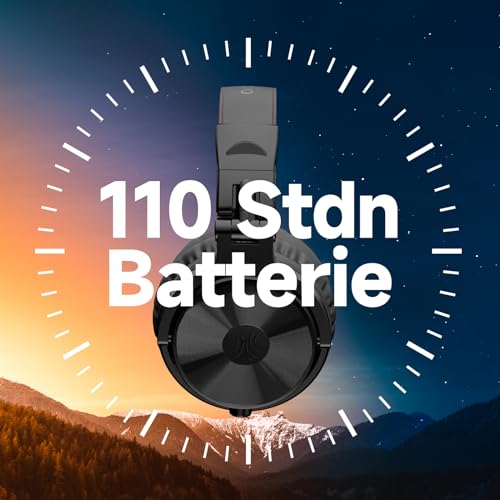 OneOdio Bluetooth Kopfhörer Over Ear [Bis zu 110 Std & BT 5.2] Kopfhörer Kabellos Bluetooth mit 50mm Treiber, HiFi Stereo Faltbares Wireless Headphones mit Mikrofon für Laptop/Handy/PC - Schwarz Bild 3