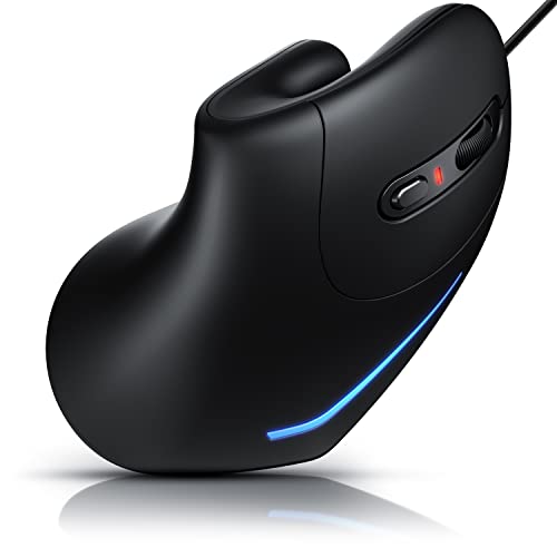 CSL - optische Maus - Mouse Vertikale Ausführung - Computermaus USB kabelgebunden - 800-3200 DPI - Vertikalmaus - ergonomisches Design - Vorbeugung gegen Mausarm Tennisarm - mit Kabel - PC und MAC Bild 1