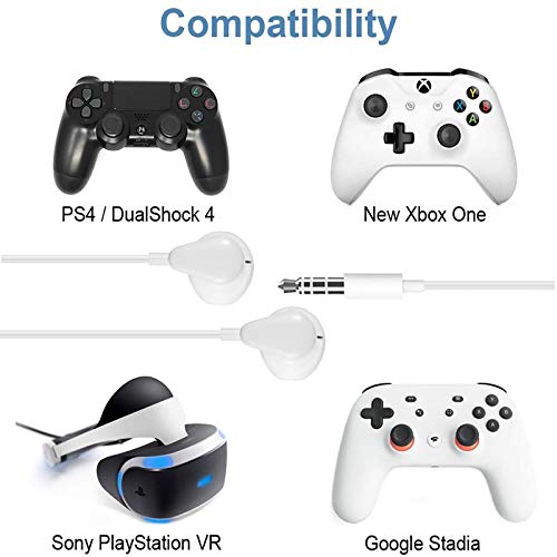Geekria 3,5 mm kabelgebundene Ohrhörer mit Mikrofon und Lautstärkeregler, Stereo-Gaming-In-Ear-Kopfhörer für PS4, Xbox One, Stadia, Luna, PC, Laptop, Smartphone (weiß) Bild 5