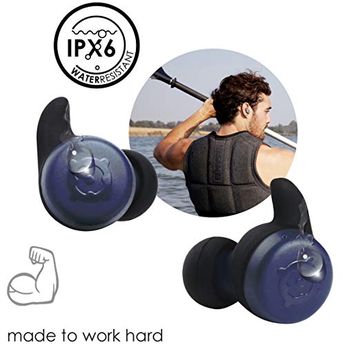 Boompods BOOMBUDS X True Wireless – Bluetooth-Ohrhörer, IPX 6, wasserdicht/schweißfest, Ergofit, tragbare, magnetische Ladehülle, Beste Sport-Kopfhörer, blau, Einheitsgröße Bild 5