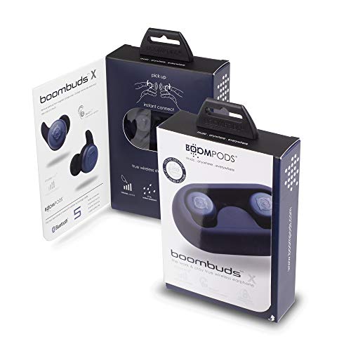 Boompods BOOMBUDS X True Wireless – Bluetooth-Ohrhörer, IPX 6, wasserdicht/schweißfest, Ergofit, tragbare, magnetische Ladehülle, Beste Sport-Kopfhörer, blau, Einheitsgröße Bild 7