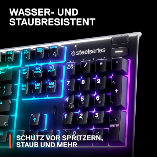 SteelSeries Apex 3 - Gaming Tastatur - 10-Zonen RGB-Beleuchtung - Premium magnetische Handballenauflage - Amerikanisch (QWERTY) Layout, Schwarz Bild 5