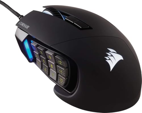 CORSAIR SCIMITAR RGB ELITE Kabelgebundene MOBA/MMO Gaming-Maus - 18.000 DPI - 17 programmierbare Tasten - iCUE-Kompatibel - PC, Mac, PS5, PS4, Xbox - Schwarz Bild 1