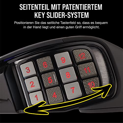 CORSAIR SCIMITAR RGB ELITE Kabelgebundene MOBA/MMO Gaming-Maus - 18.000 DPI - 17 programmierbare Tasten - iCUE-Kompatibel - PC, Mac, PS5, PS4, Xbox - Schwarz Bild 6