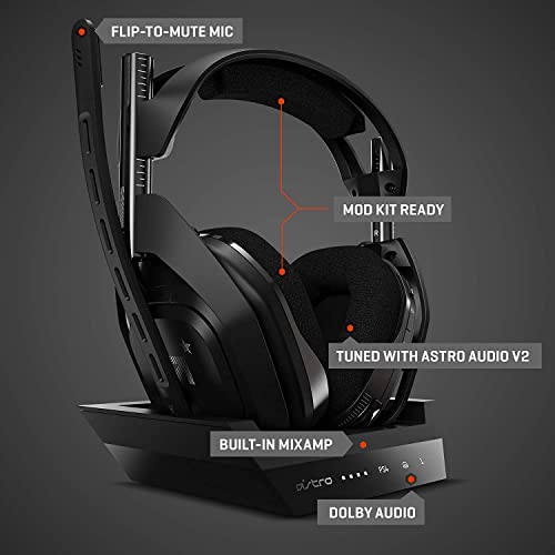 Astro Gaming A50 Headset Plus Basisstation Gen 4, kabellos – PS4, PC, Mac – Schwarz und Silber (erneuert) Bild 6
