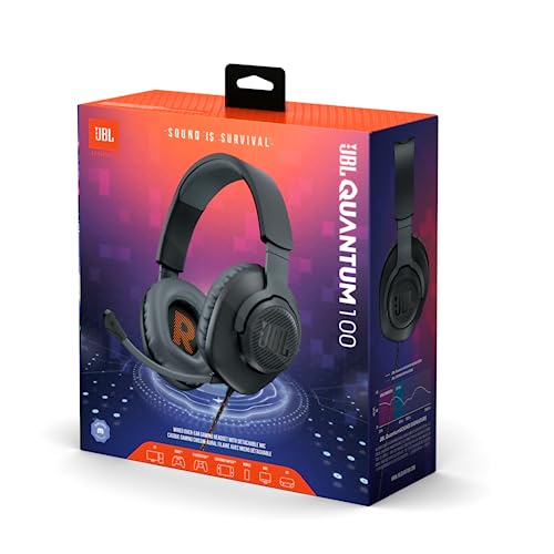 JBL Quantum 100 Over-Ear Gaming Headset – Wired 3,5 mm Klinke – Mit abnehmbarem Boom-Mikrofon – Kompatibel mit vielen Plattformen – Schwarz Bild 4