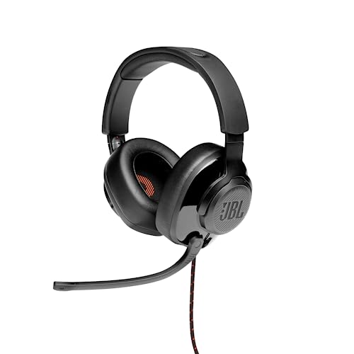JBL Quantum 200 Over-Ear Gaming Headset – Wired 3,5 mm Klinke und PC-Splitter – Mit hochklappbarem Boom-Mikrofon – Kompatibel mit vielen Plattformen – Schwarz Bild 1