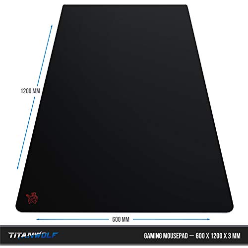 Titanwolf - Übergröße Mauspad Gaming Titanwolf 1200x600mm XXXL Mousepad groß mit Motiv Tischunterlage Large Size verbessert Präzision und Geschwindigkeit XXL z.B. für Logitech Maus und Tastatur Bild 2