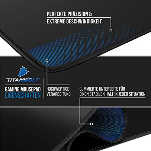Titanwolf - Übergröße Mauspad Gaming Titanwolf 1200x600mm XXXL Mousepad groß mit Motiv Tischunterlage Large Size verbessert Präzision und Geschwindigkeit XXL z.B. für Logitech Maus und Tastatur Bild 3