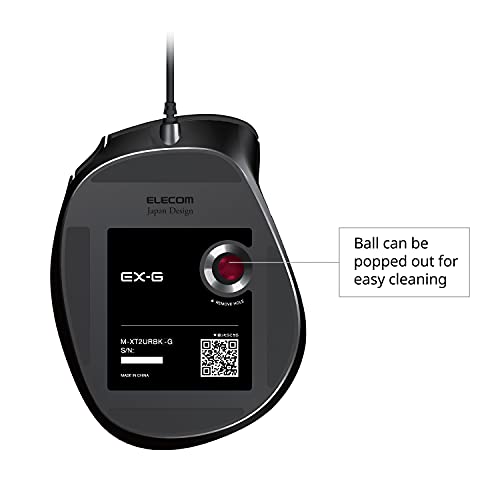 ELECOM EX-G Trackball-Maus, kabelgebunden, Daumensteuerung, ergonomisches Design, 5-Tasten-Funktion mit reibungslosem Tracking, ergonomisches Design, optischer Gaming-Sensor, glatter roter Ball, Bild 6