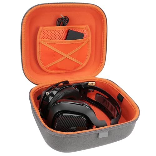 Geekria Shield Case für große Over-Ear-Kopfhörer, Ersatz-Schutzhülle aus Hartschale für Reisen mit Kabelaufbewahrung, kompatibel mit Astro Gaming A50Gen4 (Mikrofaser, Grau) Bild 3