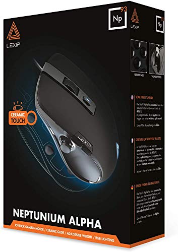 Lexip - Gaming Maus - Np93 Neptunium Alpha - Französische Innovation - 12 Programmierbare Tasten - USB Maus mit integriertem 2-Achsen Joystick - Ultimative Beweglichkeit + Gewichtstuning, schwarz Bild 1
