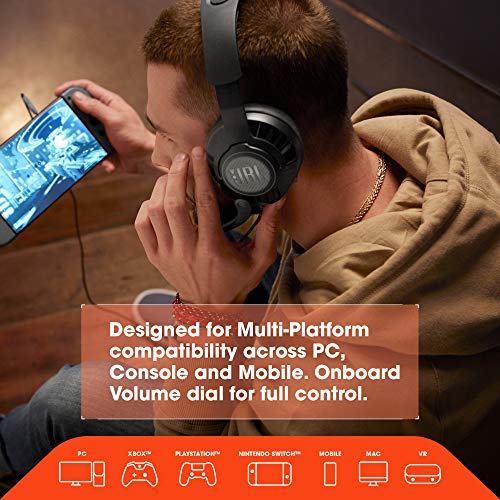 JBL Quantum 200 Over-Ear-Gaming-Kopfhörer, kabelgebunden, Größe L, Schwarz Bild 2