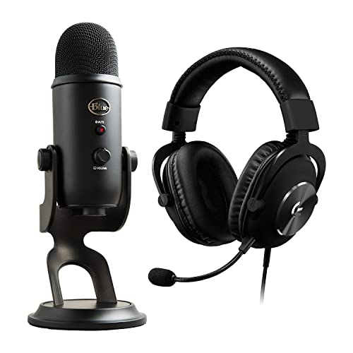 Logitech G PRO X (2. Generation) Gaming-Headset (mit Blue VO! CE, DTS Headphone: X 7.1 und PRO-G 50-mm-Lautsprechern, Blue Microphones Yeti USB-Mikrofon-Blackout - schwarz Bild 1