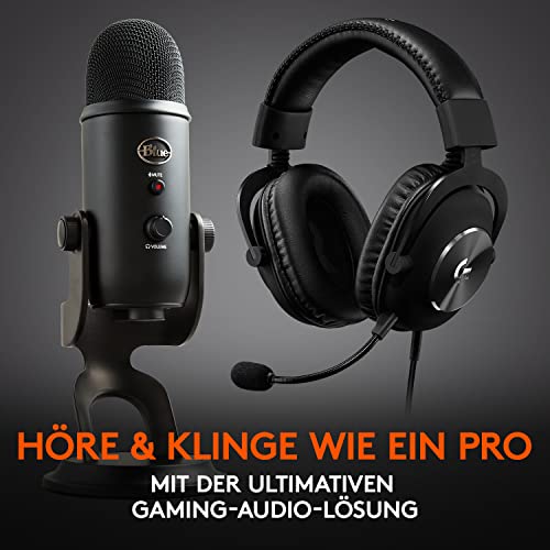 Logitech G PRO X (2. Generation) Gaming-Headset (mit Blue VO! CE, DTS Headphone: X 7.1 und PRO-G 50-mm-Lautsprechern, Blue Microphones Yeti USB-Mikrofon-Blackout - schwarz Bild 2