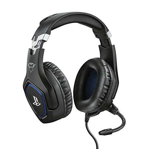 Trust Gaming GXT 488 Forze Gaming-Headset PS4 und PS5, offizielle Lizenz für PlayStation, Klappmikrofon, 50 mm aktive Lautsprecher, geflochtenes Nylonkabel, 1,2 m, Schwarz Bild 1