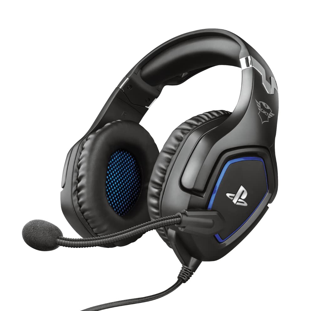 Trust Gaming GXT 488 Forze Gaming-Headset PS4 und PS5, offizielle Lizenz für PlayStation, Klappmikrofon, 50 mm aktive Lautsprecher, geflochtenes Nylonkabel, 1,2 m, Schwarz Bild 2