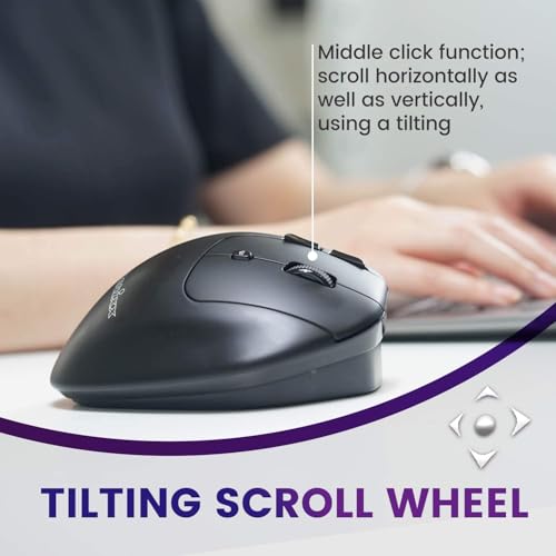 Perixx PERIMICE-720 Kabellose 2.4 GHz und Bluetooth Ergonomische Trackball Maus, Anpassbarer Winkel, 2 DPI Level, Schwarz Bild 4