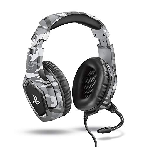 Trust Gaming Headset GXT 488 Forze-G - Offiziell Lizenziert für PlayStation - PS4 und PS5 Headset mit Klappbarem Mikrofon und Einstellbarem Kopfbügel, 3.5mm, Over-Ear Kopfhörer mit Kabel - Grau Bild 1