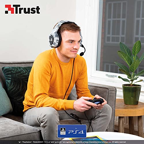 Trust Gaming Headset GXT 488 Forze-G - Offiziell Lizenziert für PlayStation - PS4 und PS5 Headset mit Klappbarem Mikrofon und Einstellbarem Kopfbügel, 3.5mm, Over-Ear Kopfhörer mit Kabel - Grau Bild 3