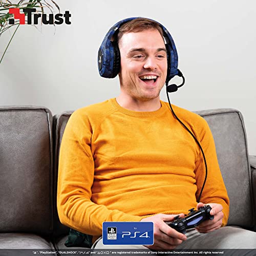 Trust Gaming Headset GXT 488 Forze-B - Offiziell Lizenziert für PlayStation - PS4 und PS5 Headset mit Klappbarem Mikrofon und Einstellbarem Kopfbügel, 3.5mm, Over-Ear Kopfhörer mit Kabel - Blau Bild 3