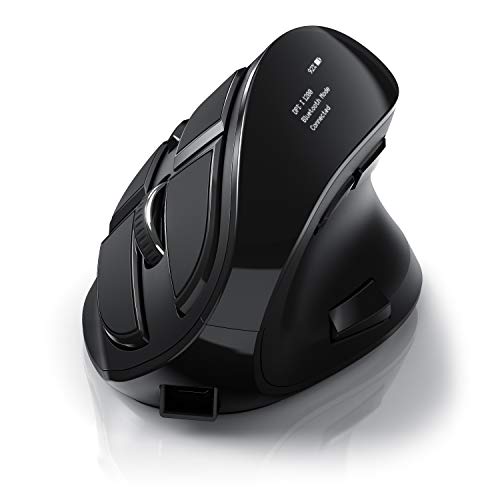 CSL - optische vertikale Maus kabellos - Wireless Mouse – Funkmaus mit OLED Display - 2,4 Ghz - gegen Mausarm - mit Kailh Switche - Vertikalmaus ergonomisches Design - programmierbare Tasten Bild 1
