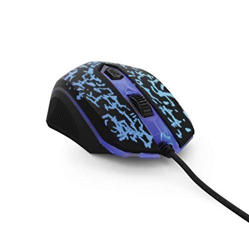 Hama Gaming Maus für PC BL!NG2 (3200dpi, 125Hz USB-Signal, kabelgebunden, hohe Leistung, LED, PC und Mac kompatibel, Neue Generation, 1,4m langes Kabel) schwarz/blau Bild 2