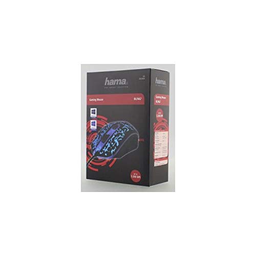 Hama Gaming Maus für PC BL!NG2 (3200dpi, 125Hz USB-Signal, kabelgebunden, hohe Leistung, LED, PC und Mac kompatibel, Neue Generation, 1,4m langes Kabel) schwarz/blau Bild 4