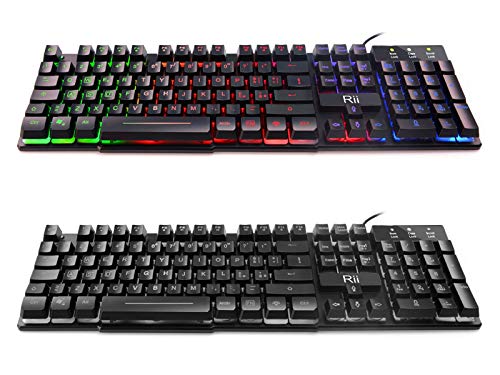 Rii Gaming RK108 (italienisches Layout) – Set mit Tastatur RK100+ und Gaming-Maus, LED-Hintergrundbeleuchtung, Empfindlichkeit einstellbar bis zu 3.200 dpi Bild 4