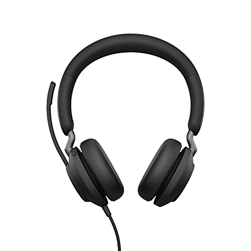 Jabra Evolve2 40 PC Headset – Noise Cancelling Microsoft Teams Certified Stereo Headphones with 3-Microphone Call Technology – USB-A Cable – Black Bild 1