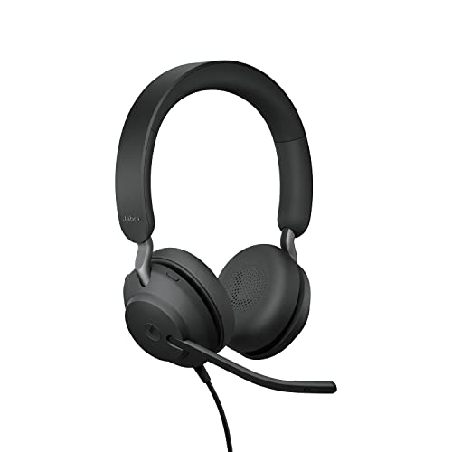 Jabra Evolve2 40 PC Headset – Noise Cancelling Microsoft Teams Certified Stereo Headphones with 3-Microphone Call Technology – USB-A Cable – Black Bild 4