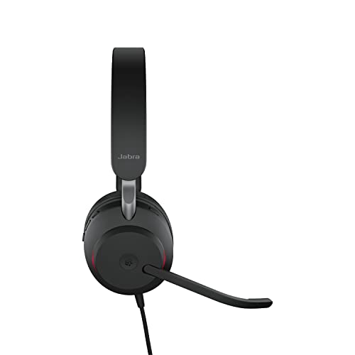 Jabra Evolve2 40 PC Headset – Noise Cancelling Microsoft Teams Certified Stereo Headphones with 3-Microphone Call Technology – USB-A Cable – Black Bild 5