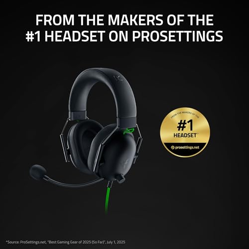 Razer BlackShark V2 X Gaming-Headset: 7.1 Surround Sound – 50 mm Treiber – Memory-Schaumstoff-Kissen – für PC, PS4, PS5, Switch, Xbox One, Xbox Series X|S, Mobile – 3,5 mm Klinkenstecker – Schwarz Bild 2