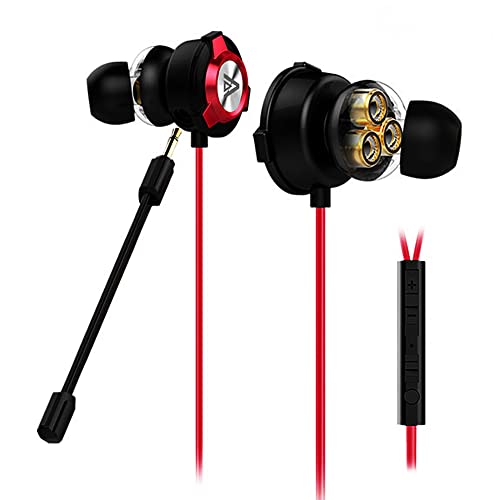 Gaming Ohrhörer SPE-G9+ Plus Triple Stereo Treiber In-Ear-Kopfhörer mit Dual-Mikrofon und Lautstärkeregler, ergonomisches Headset für PC, PS4, Xbox One, Telefon, Laptop rot Bild 1