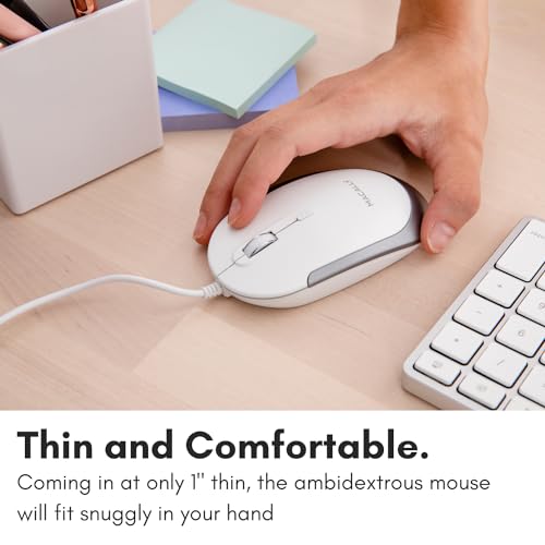 Macally USB-C Maus für Mac & Windows, 3 Tasten und Scrollrad, USB-Typ-C, beidhändiges Design, kompakte kabelgebundene Maus mit optischem Sensor und DPI-Schalter Bild 3