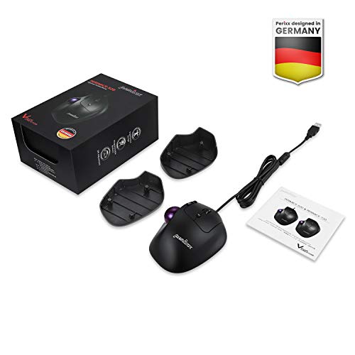 Perixx PERIMICE-520 Kabelgebundener Ergonomische Trackball Maus, Anpassbarer Winkel, 2 DPI Level, Schwarz Bild 7