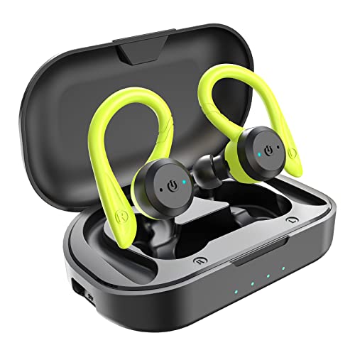 APEKX Wireless Sport Kopfhörer 5.0, IPX7 Wasserdicht, Stereo-Sound, Eingebautes Mikrofon Headset mit Magnetischen Tragbaren Ladetasche, Hände Freianruf für IOS,Andriod (Grün) Bild 1