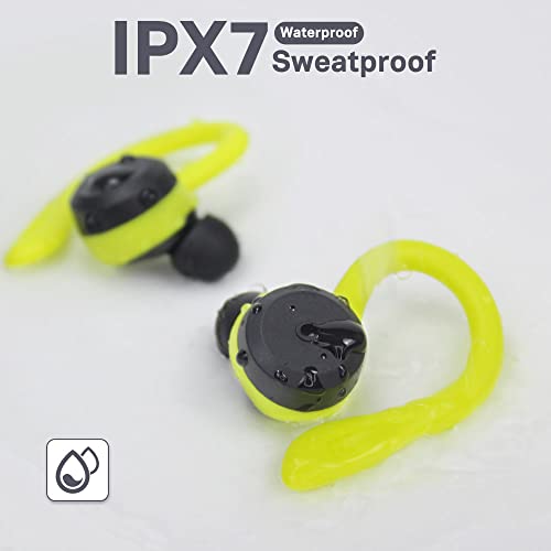 APEKX Wireless Sport Kopfhörer 5.0, IPX7 Wasserdicht, Stereo-Sound, Eingebautes Mikrofon Headset mit Magnetischen Tragbaren Ladetasche, Hände Freianruf für IOS,Andriod (Grün) Bild 6