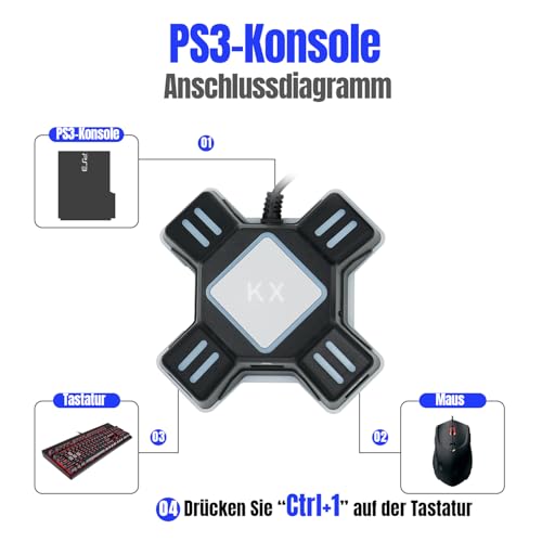 Mcbazel Gaming Tastatur und Maus Adapter für Switch, PS4, PS3,Xbox One, Kabelgebundene Tastatur und Maus Konverter, Unterstützung für FPS-Spiele Nicht für Switch 2 Bild 5