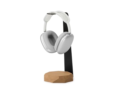 Oakywood - 2in1 Kopfhörer Ständer Holz - Headset Ständer mit Ladefunktion - Induktive Ladestation - Mögliches Aufladen von Smartphones in der Hülle, Qi-kompatibel - Massivholz und Stahl - Eiche Bild 1