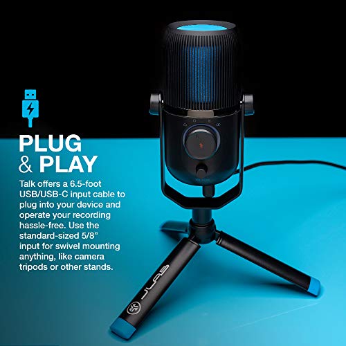 JLab Talk USB Mikrofon - PC Plug und Play Mit USB-C, 4 Richtcharakteristiken, Lautstärkeregelung und Stummschaltung - Streaming, Podcast und Gaming Mikrofon mit Stativ Bild 6