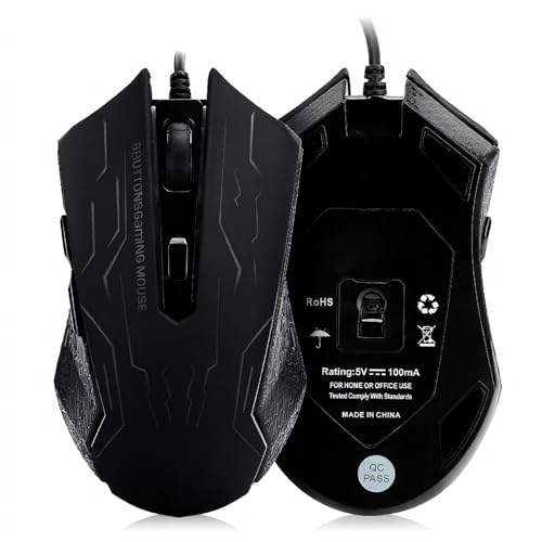 Gaming Mouse Kabelgebundene, stille Spielemaus USB Kabelgebundene Desktop-Laptop-Maus G6 1,5 m 6-Gang-verstellbare, einstellbare,komfortable Griff Ergonomische optische Bild 1