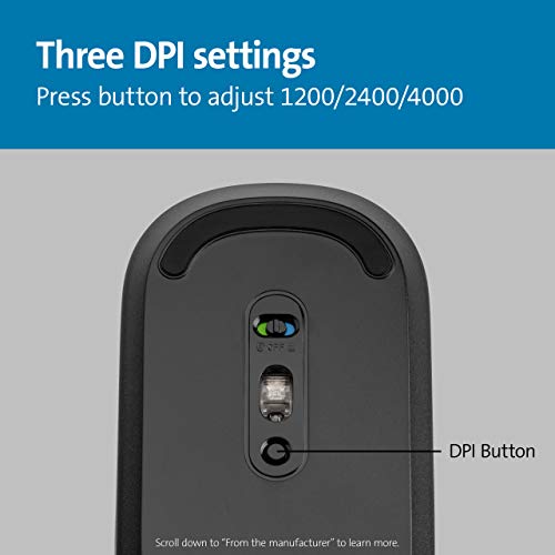Kensington SureTrack Kabellose Maus mit Bluetooth und Nano-USB-Empfänger, Ideal für Laptops und Desktop-Computer, Kompatibel mit Chrome, Mac, Windows und Android, Schwarz, K75298WW Bild 6