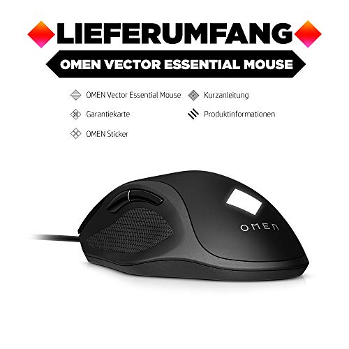 OMEN Vector Essential Gaming Maus (OMEN Radar 1 Gaming-Sensor, bis zu 7.200 dpi, Omron Tasten, RGB-Beleuchtung) schwarz Bild 5