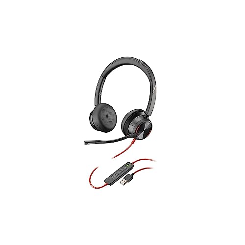 Poly Stereo-Headset 'Blackwire 8225' mit USB-A Anschluss, Active Noise Cancelling und flexiblem Mikrofonarm, Schwarz Bild 1