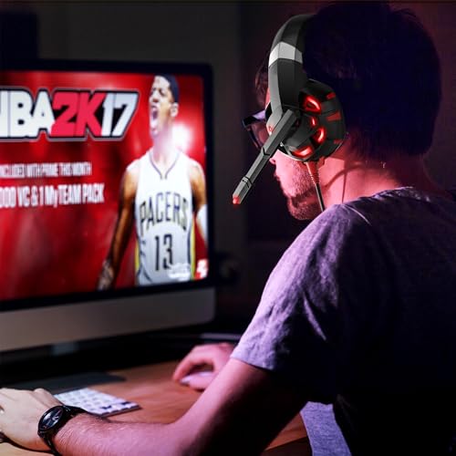 Strex Gaming Headset mit Mikrofon Rot - PC + PS4 + PS5 + Xbox One + Xbox Serie Bild 7