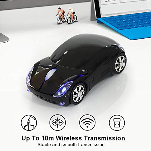 Kabellose Maus mit USB Empfänger, 2.4G Optische Gaming Maus, 3 Tasten, 1600 DPI, für Kinder, Laptop, PC (Schwarz) Bild 3